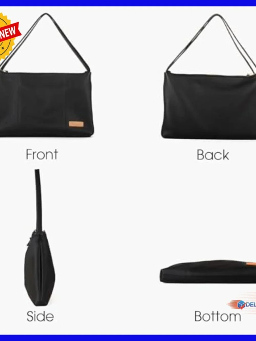 Full Grain Leather Hobo Crossbody Bag, Adjustable Strap, 3 Pockets, Minimalist